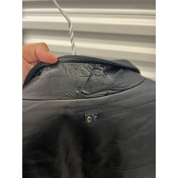 Calvin Klein leather jacket black Size large - Picture 7 of 9